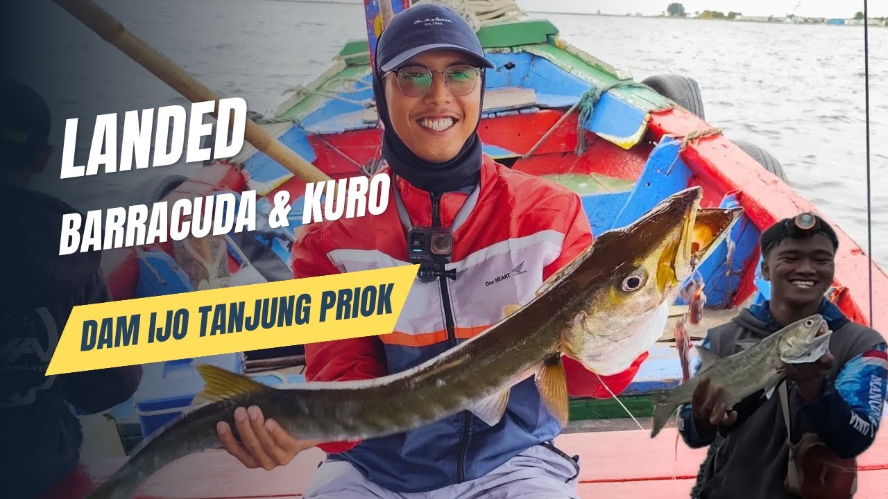 Casting Dam Ijo Priok Jakarta Stike Ikan Barakuda (Barracuda) & Kuro | Trolling Disambar Brutal