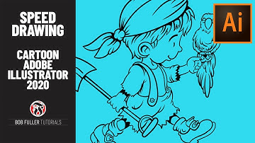 Speed Drawing Cartoon Adobe Illustrator 2020 | Speed Art Drawing Cartoon | Blob Brush