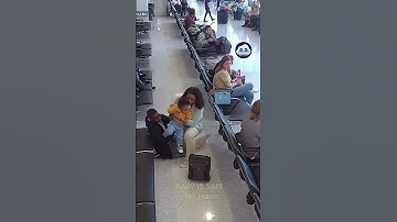 Terminal Mayhem 😱 Toddler Slips Between Seats Parents Quick Save! 👶🪑✨ #shorts #sora