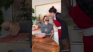 SURPRISING MY HUSBAND WITH HIS FAVORITE HOLIDAY MEAL 🎄🤣 #shortsfeed #couplegoals #couplecomedy