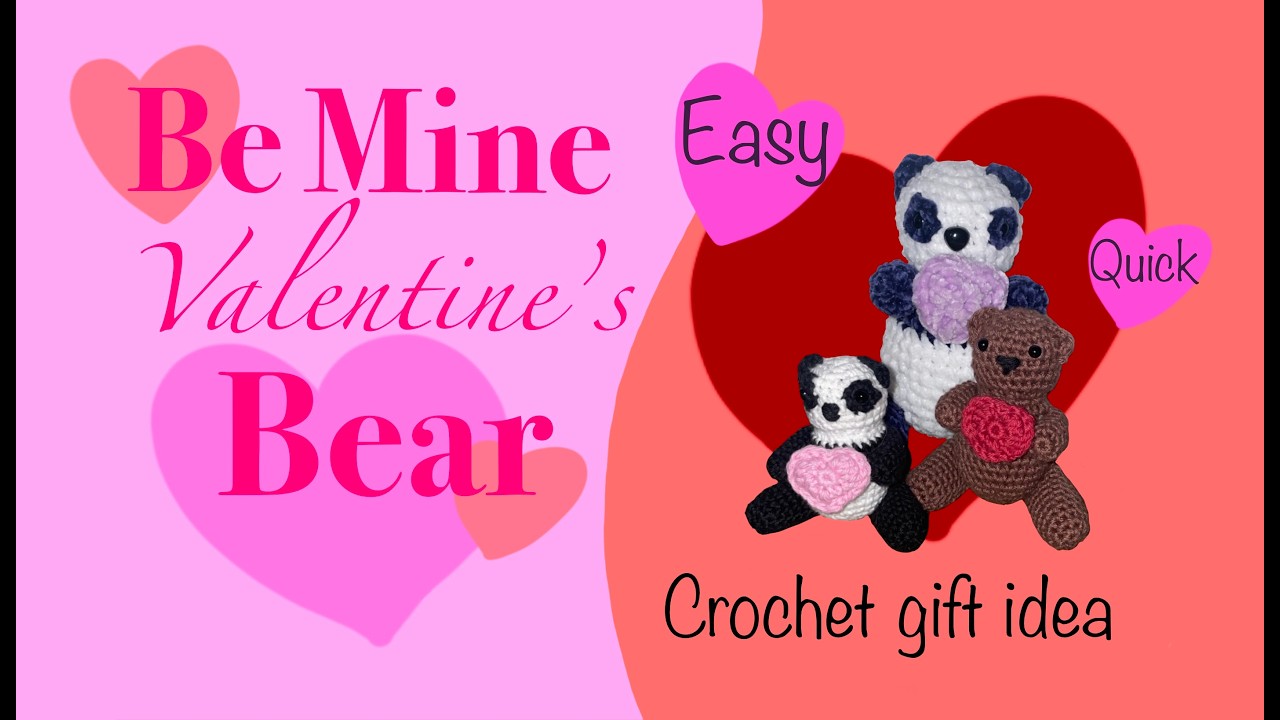 Valentine's Panda bear crochet pattern