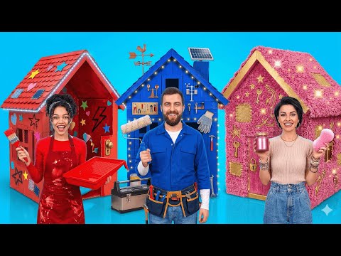 One Color Room Challenge! Red vs Blue vs Pink 😱