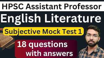 HPSC Assistant Professor subjective exam pattern || HPSC English mock test || HPSC exam update