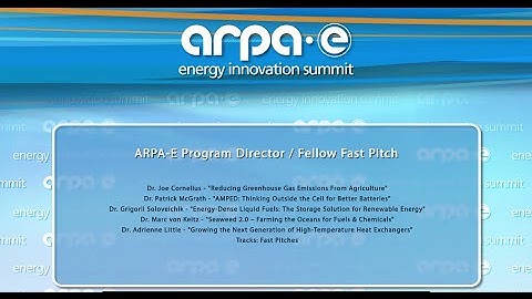 ARPA-E Program Director/Fellow Fast Pitch 4