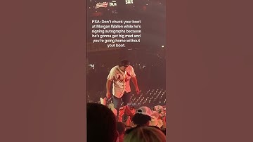 Thumbnail of Fan throws boot at Morgan Wallen #shorts