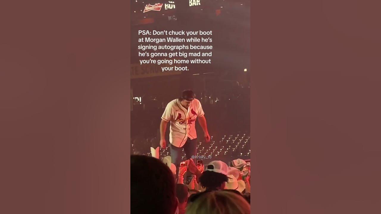 Fan throws boot at Morgan Wallen #shorts