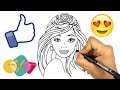 تعلم الرسم للاطفال | طريقة رسم باربي خطوة بخطوة للمبتدئين