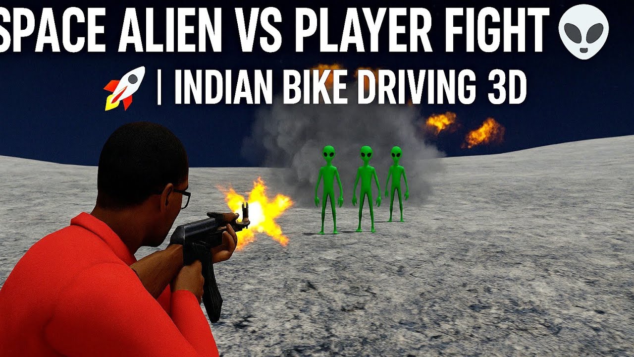 Space Alien vs Player Fight 👽⚔️ | Indian Bike Driving 3D”