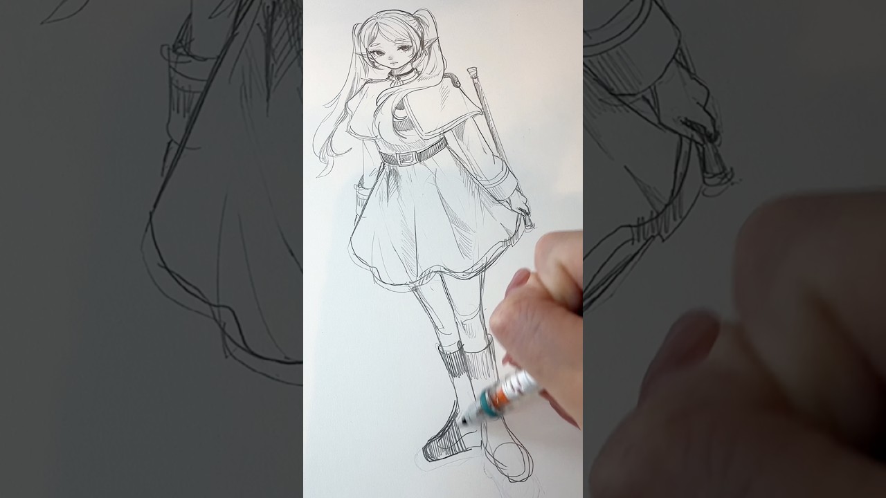 フリーレンFA描いてみた #アナログイラスト #イラストメイキング #イラストレーター #葬送のフリーレン