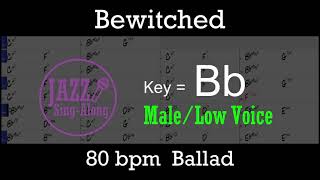 Video thumbnail of "Bewitched - with Intro + Lyrics in Bb (Male) - Jazz Sing-Along (Backing Track)"