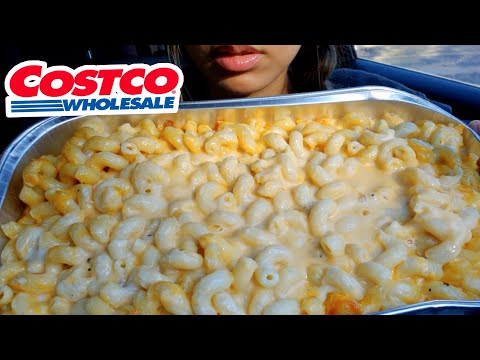 ASMR EATING CAR MUKBANG SUPER CHEESY MAC N CHEESE COSTCO REAL SOUND WHISPERING TWILIGHT SHOW