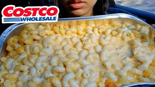 ASMR EATING CAR MUKBANG ???  SUPER CHEESY MAC N CHEESE COSTCO REAL SOUND WHISPERING TWILIGHT SHOW