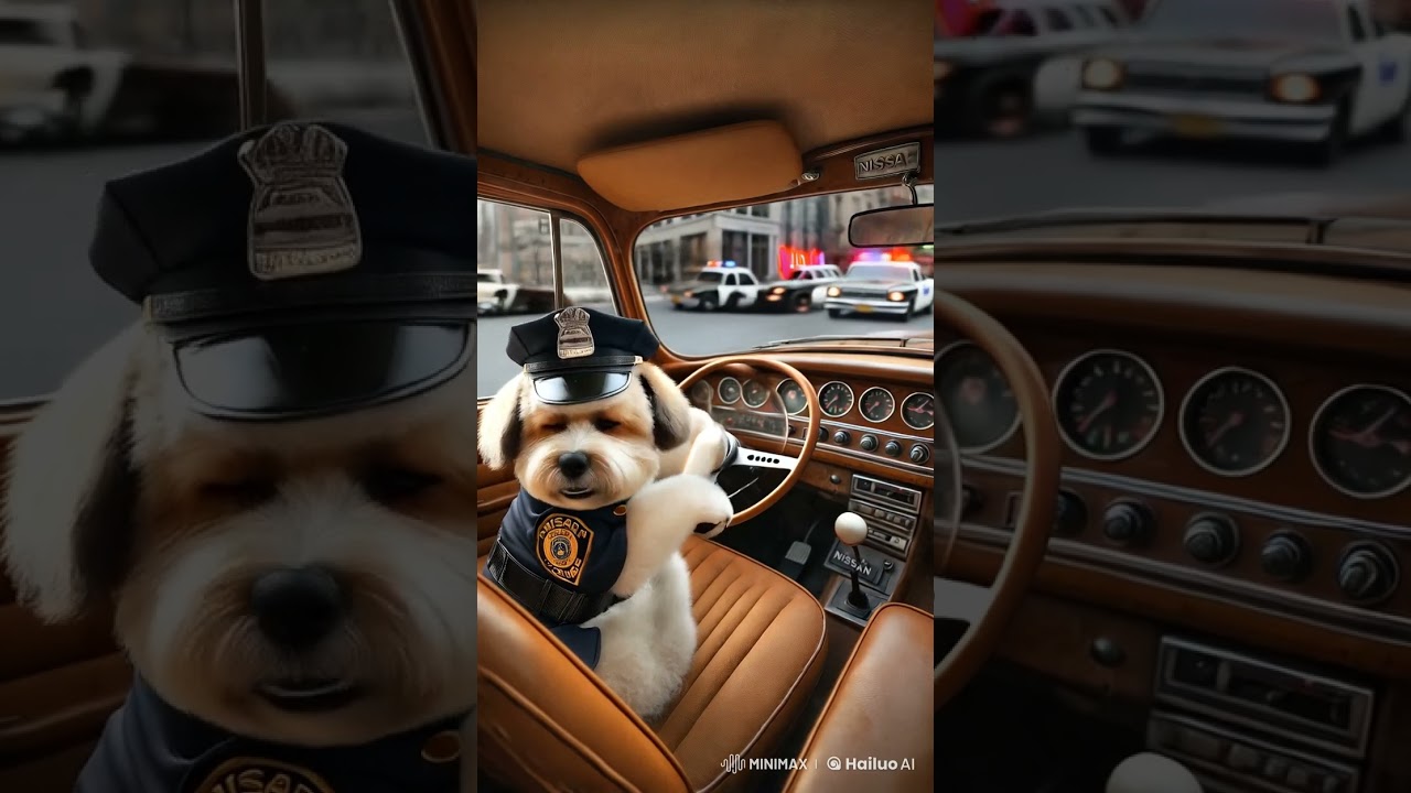 Fluffy Cop on Duty The Paw-some Police Chase! 🚔🐶✨ 