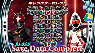 All Character Kamen Rider Climax Heroes Fourze   Save Data Complete Psp Emulator Android ios Pc