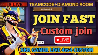 FREE FIRE CUSTOM LIVE 🔴 1VS2 | 4v4 &amp; 6v6 😱 | OP ROOM + GIVEAWAY 🎁