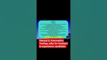 Software Testing Jobs | QA Testing Jobs | Manual & Automation testing |  #testingjobs #shorts