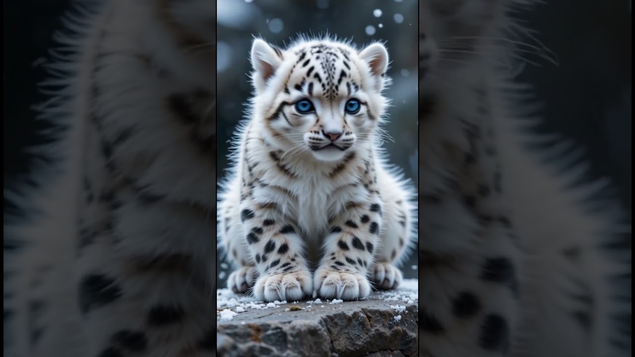 Adorable Snow Tiger Cub Exploring the Snow! 😍❄️