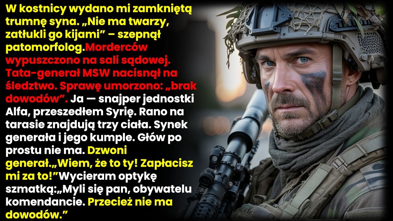 Stałem w kostnicy, gdy wydali mi trumnę syna. Patolog unikał mojego wzroku i mamrotał, że twarzy „po prostu nie ma”. A major, który to wszystko ukartował, nachylił się do mojego ucha i wyszeptał:...
