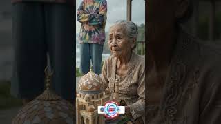 nenek membuat karya dengan kombinasi dua bahan #miniatur #masjid #islam #shorts