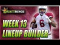 DRAFTKINGS WEEK 13 NFL DFS | LINEUP STRATEGY & TOURNAMENT PICKS