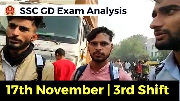 SSC GD Exam Analysis 2021 | 17 November Shift 3 | SSC GD Constable Review + Asked Questions