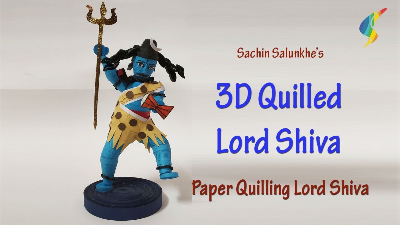 3d Quilling Lord Shiva / Paper Quilled Lord Shankar YouTube