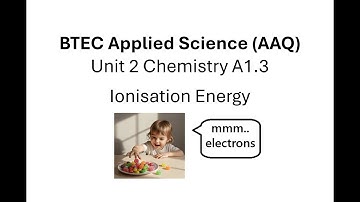 BTEC Applied Science AAQ Unit 2 Chemistry: Ionisation Energy
