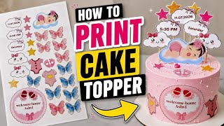 How to Print Cake Topper at Home💯 | Mobile Editing   Printing Tutorial | welcome baby cake design 