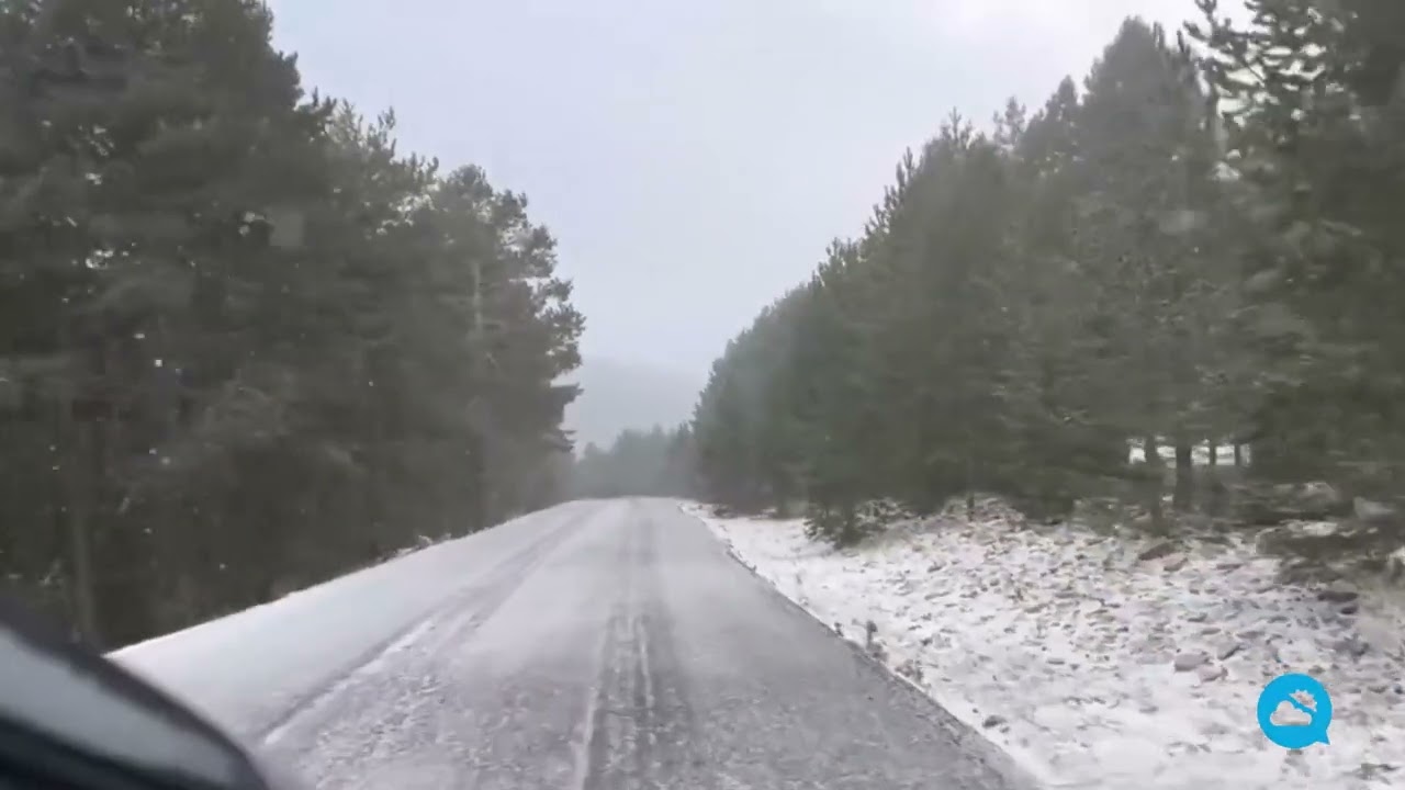 Heavy snowfall in the province of Teruel, Spain