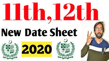 Intermediate New Date Sheet 2020 - 11th New Date Sheet 2020 - 12th New Date Sheet 2020