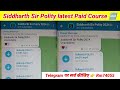 siddharth arora polity paid course free on telegram link | siddharth arora polity playlist