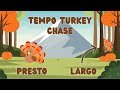 Tempo Turkey Chase | Elementary Music Fall Thanksgiving Brain Break | Presto and Largo Game 🎵🦃🍂