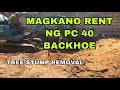 PC 40 BACKHOE  LOT CLEARING & TREE STUMP REMOVAL LEAVING ROOTS IN SOIL (vigan project) VIDEO#5