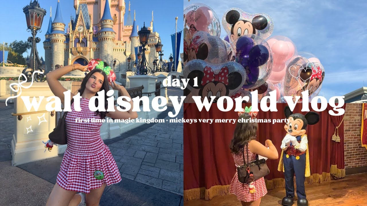 Видеоблог первого дня в Walt Disney World 🎡🐭🌟 | Первое посещение Волшебного Королевства + Рождест...