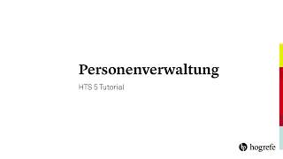 11. Personenverwaltung | HTS Tutorials
