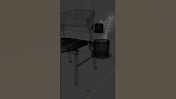 Coffee & Doughnuts Wireframe #satisfying #blender #3danimation#blender3d #relax  #fluidsimulation