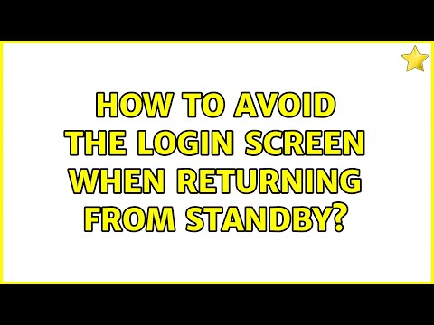 How to avoid the login screen when returning from standby?