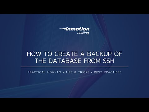 How to Create a Backup Of the Database From SSH