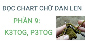 Cách Đọc Chart Chữ Đan Len - Phần 9: Mũi K3TOG, P3TOG/ Knitting Pattern