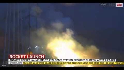 Unmanned Antares Rocket EXPLODES On Take Off VIRGINIA [VIDEO]