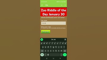 Zoo Riddle of the Day January 30 Answer