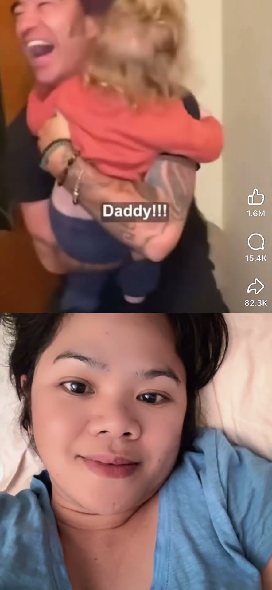 Heartwarming reaction of a baby #reactionvideo #heartwarming  #daddysgirl #surprise #shortsvideo