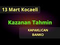 13 Mart Kocaeli Altılı At Yarışı Tahminleri ve Altİlİ için Bankoları - TJK