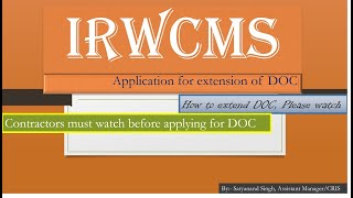 IRWCMS Video 8: How to Apply for a DOC Extension screenshot 4