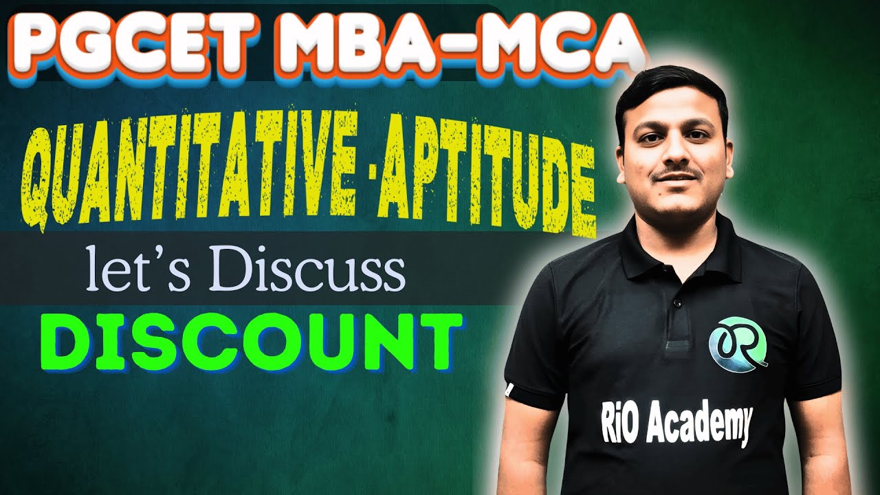 PGCET - MBA / MCA 2026 | Quantitative aptitude | let’s Discuss Discount ...