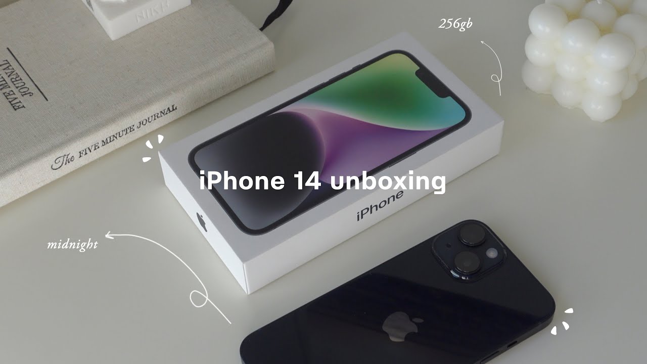 📦 iPhone 14 MIDNIGHT UNBOXING AESTHETIC | iPhone 13 Comparison