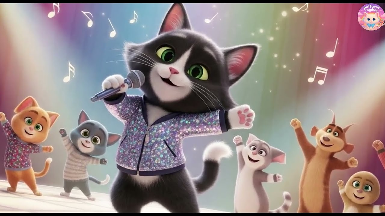 Puffy Cat’s Wiggly Rhyme Party 🎉✨ A Fun, Silly, Dancing Rhyme for Kids!