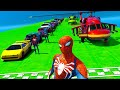 Homem aranha teste de impacto carros com superheris  spiderman crash test hallenge gta v
