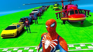 Homem Aranha Teste de Impacto Carros com SuperHeróis - Spiderman Crash Test Сhallenge GTA V