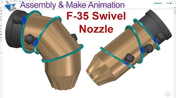 Assembly & Make Animation Jet F-35 Swivel Nozzle Mechanism | Solid Edge Motion Simulation